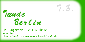 tunde berlin business card